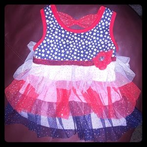Girls 12M 4th July Red White Blue Tutu Tulle Dress